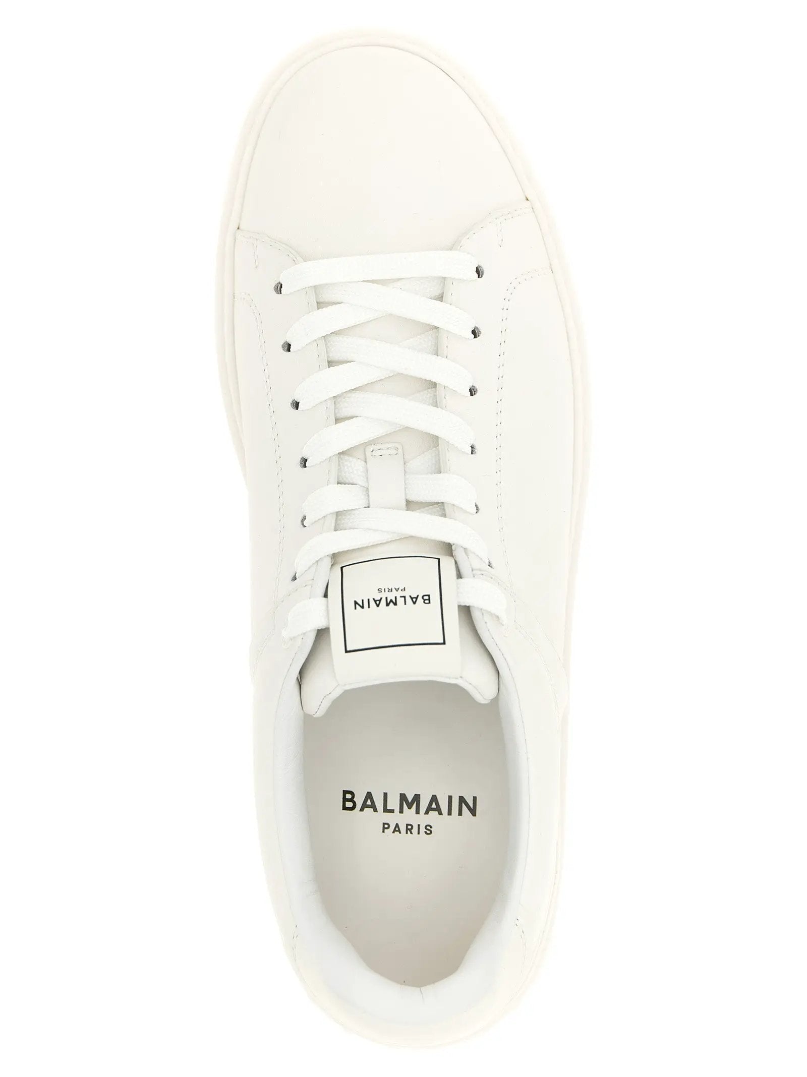 Balmain White Calfskin Low Top Sneakers