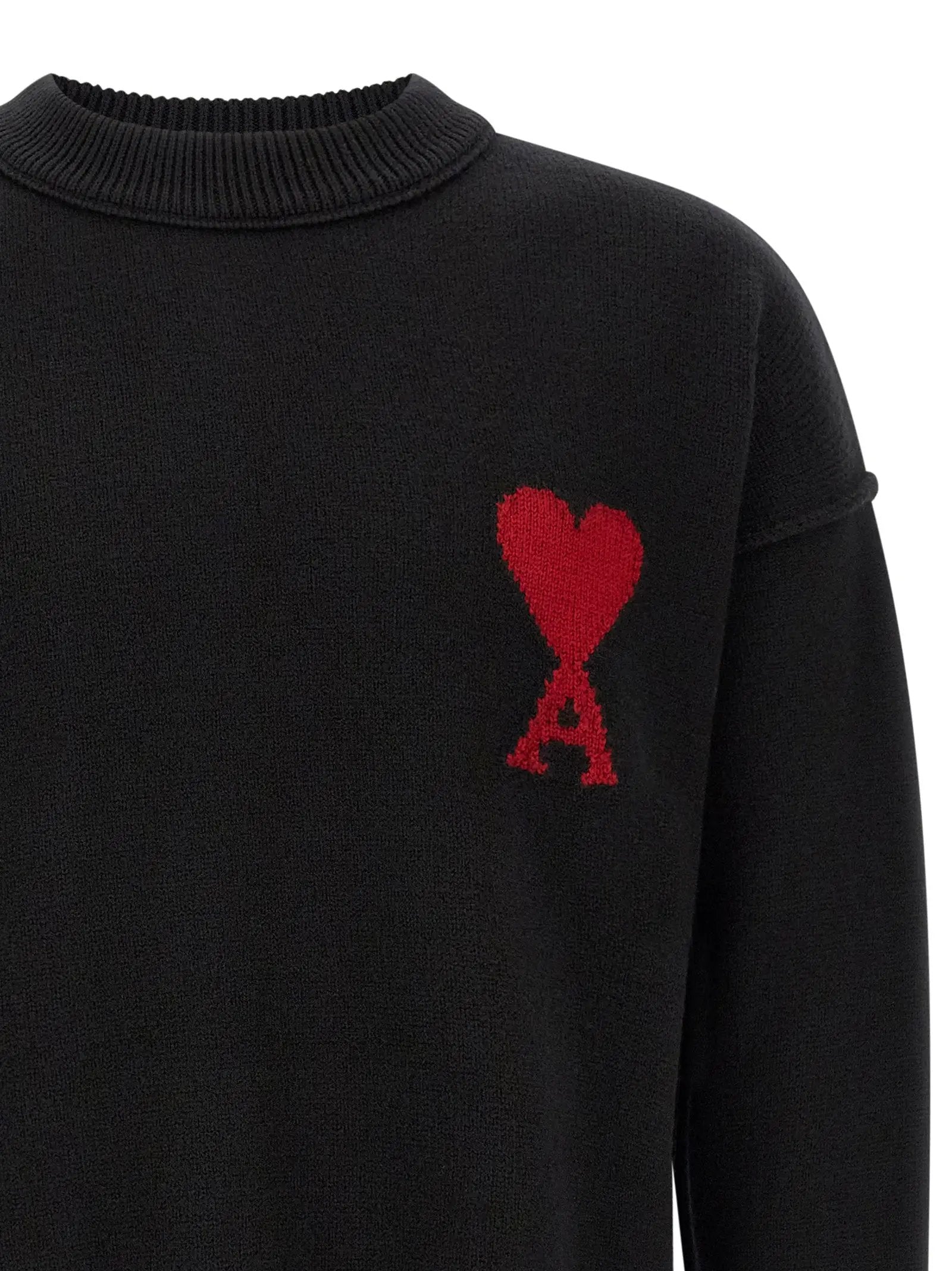 Ami Paris Black Wool Cardigan