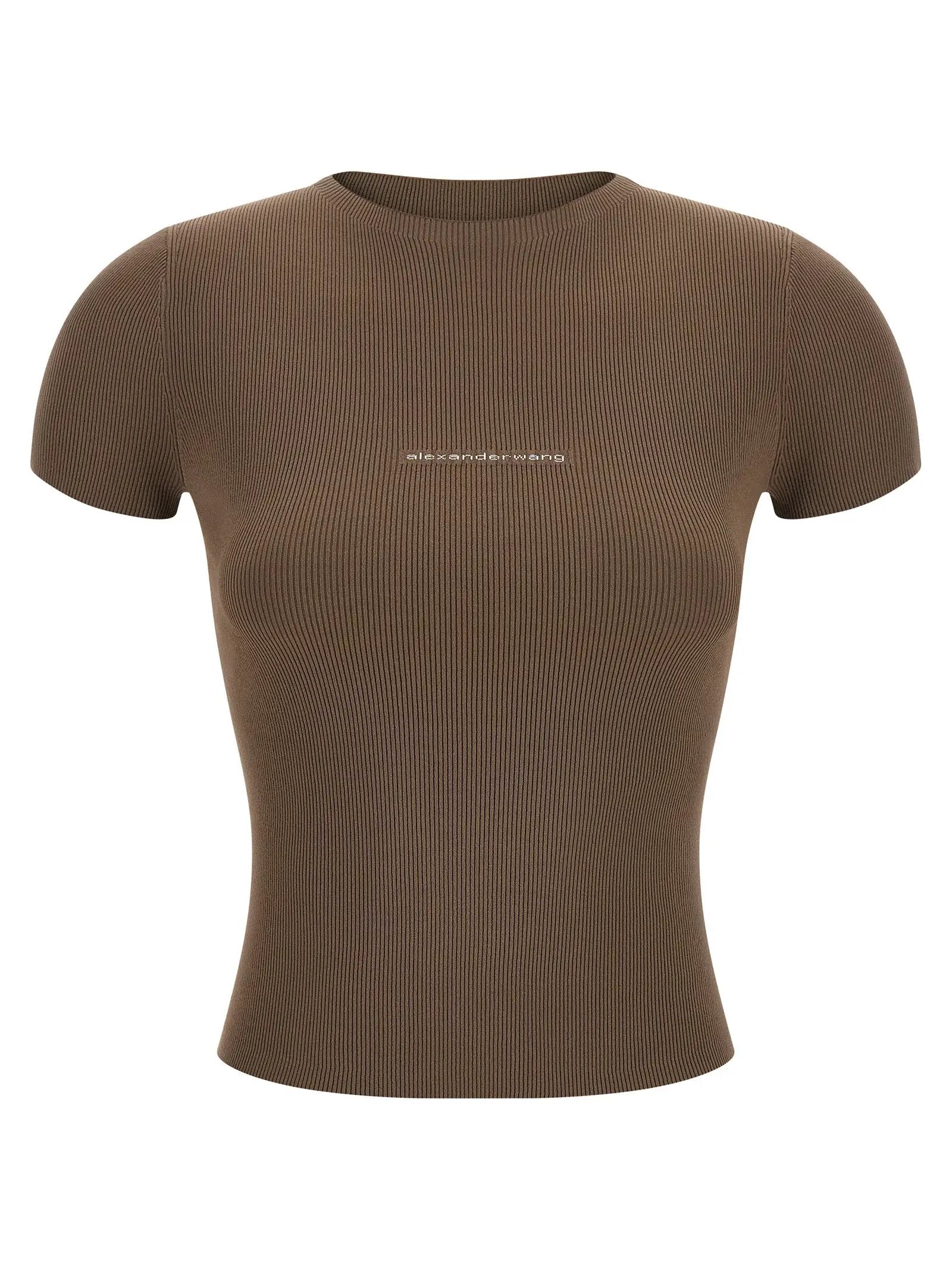 Alexander Wang Brown Polyamide T-Shirt