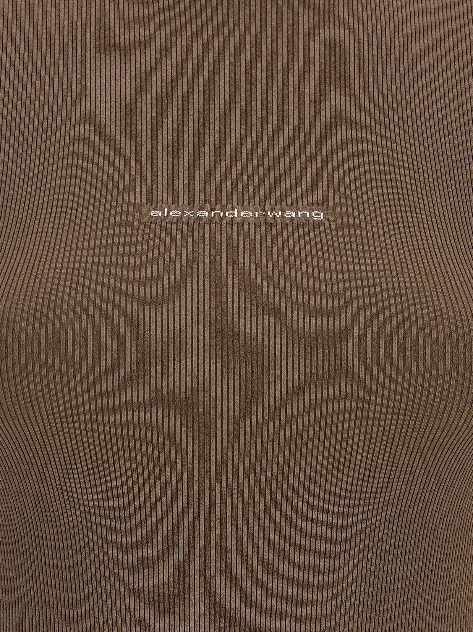 Alexander Wang Brown Polyamide T-Shirt