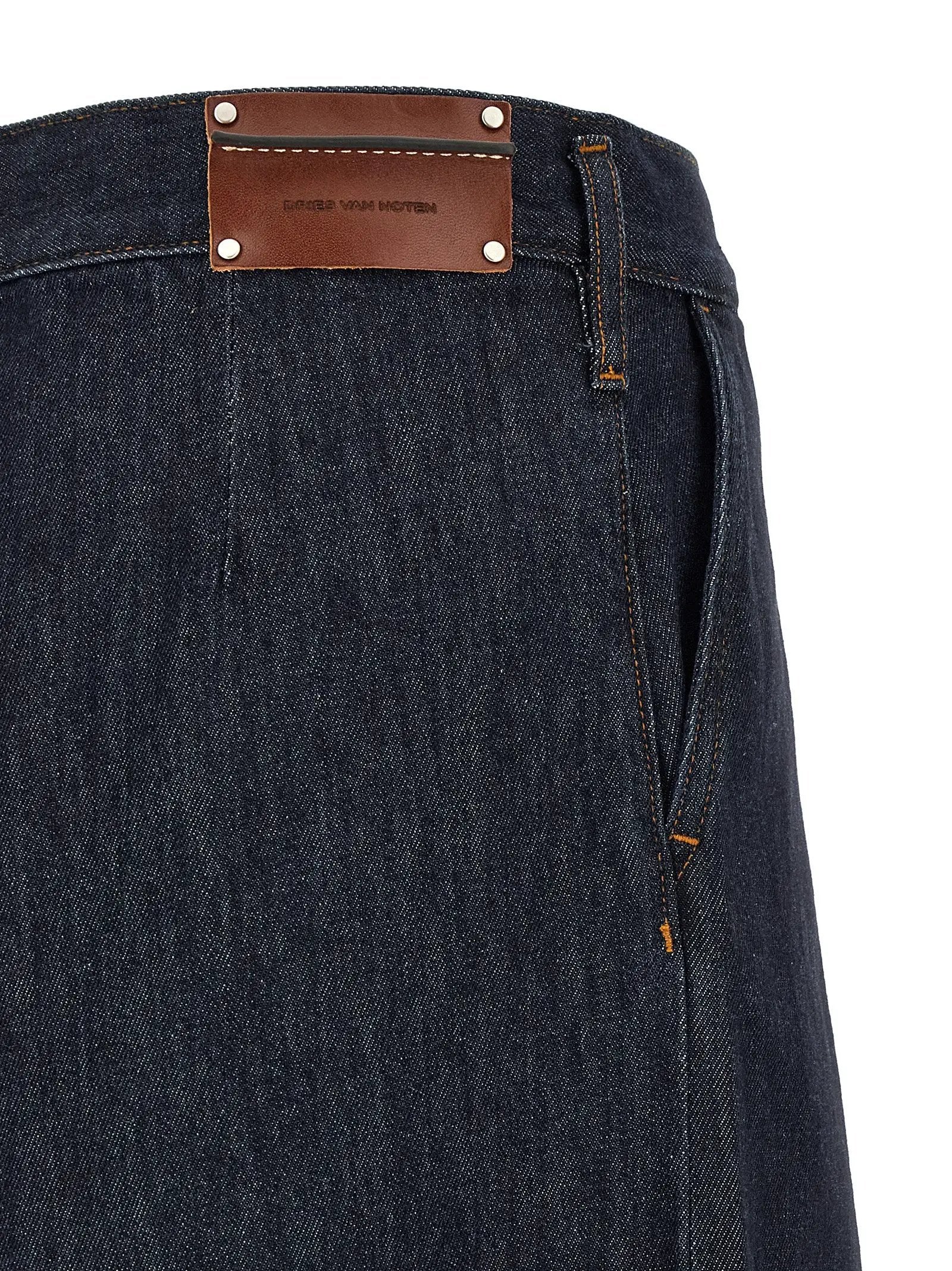 Dries Van Noten Blue Cotton Relaxed Fit Jeans