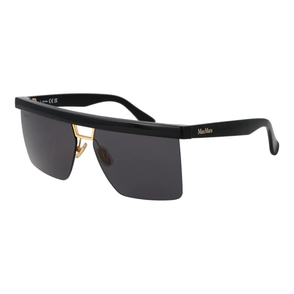 Lunettes de soleil Max Mara en acier inoxydable noir