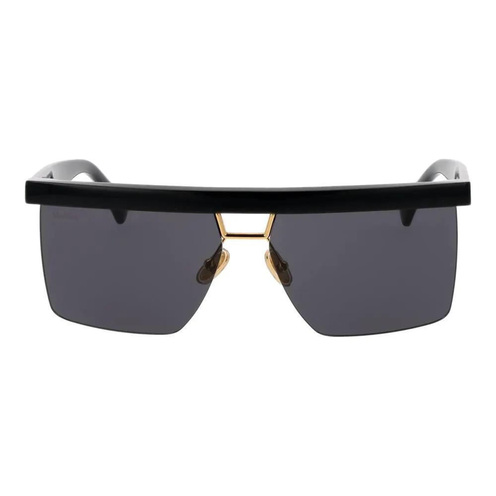 Lunettes de soleil Max Mara en acier inoxydable noir