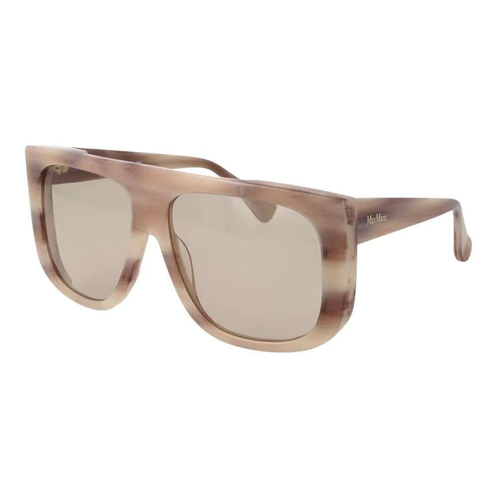 Lunettes de soleil Max Mara en acétate beige