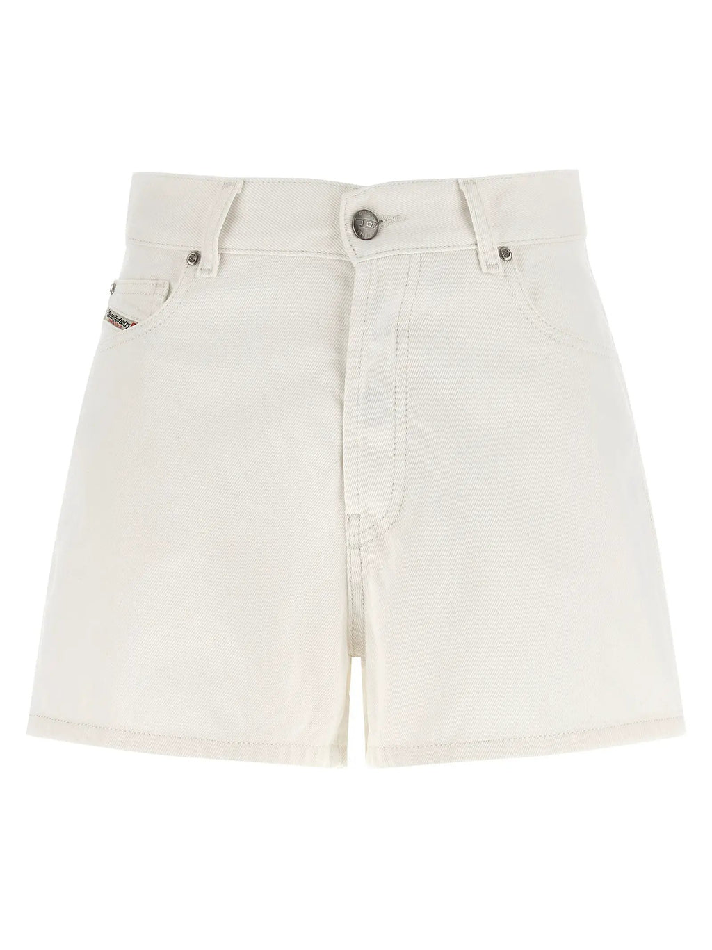 Diesel White Cotton Bermuda Shorts
