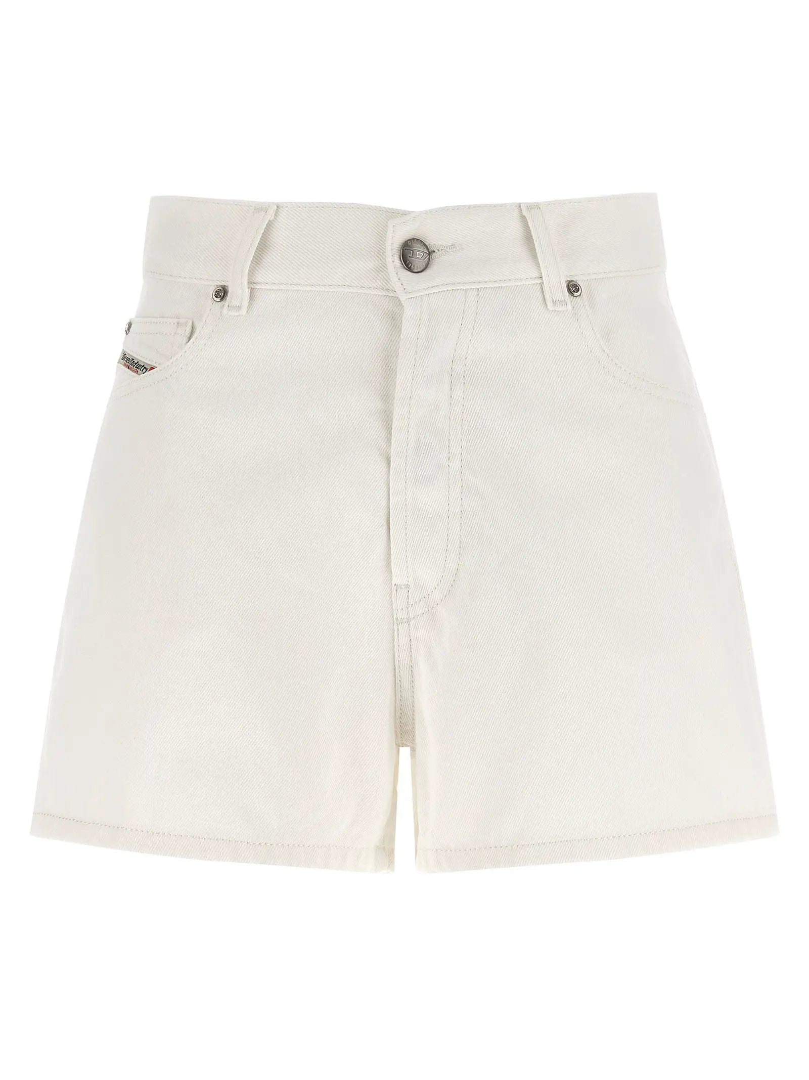 Diesel White Cotton Bermuda Shorts