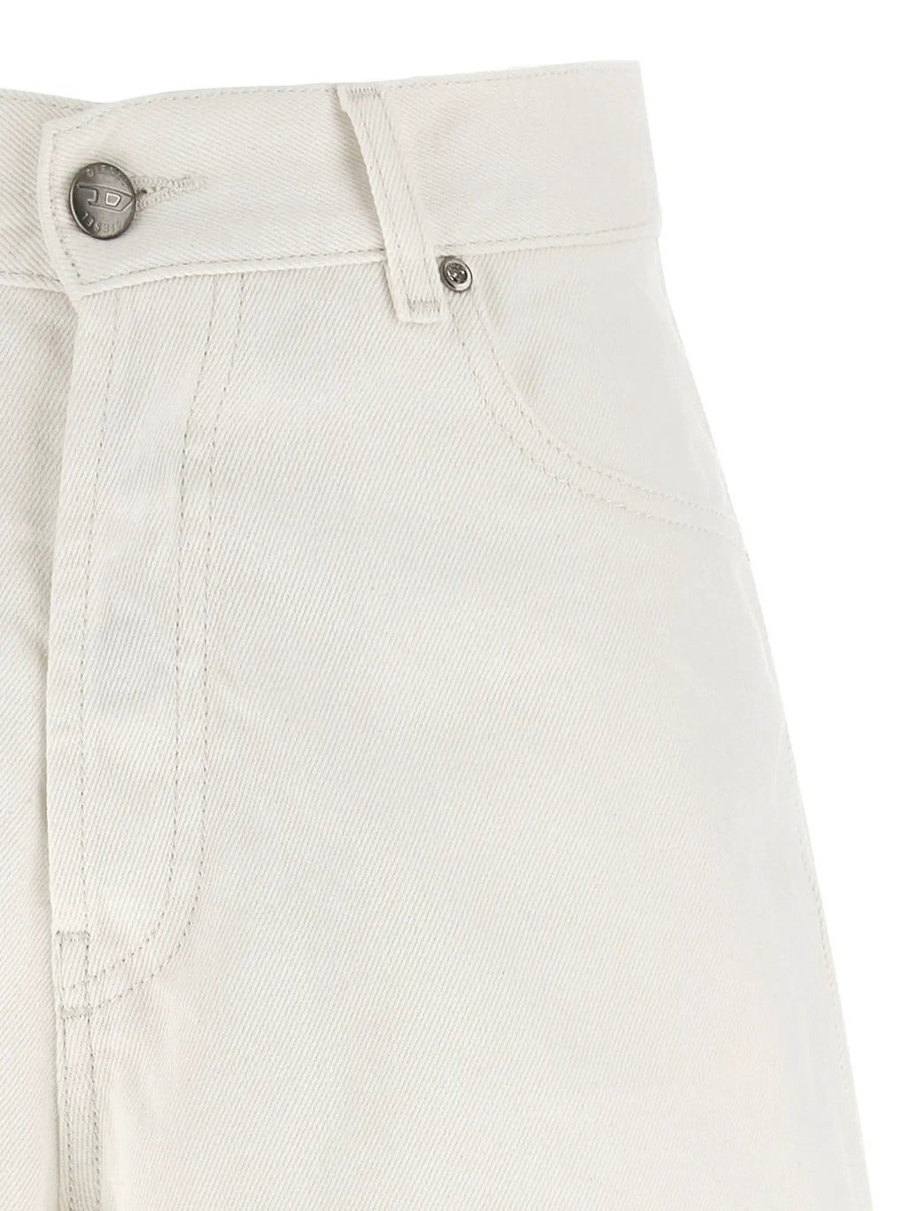 Diesel White Cotton Bermuda Shorts
