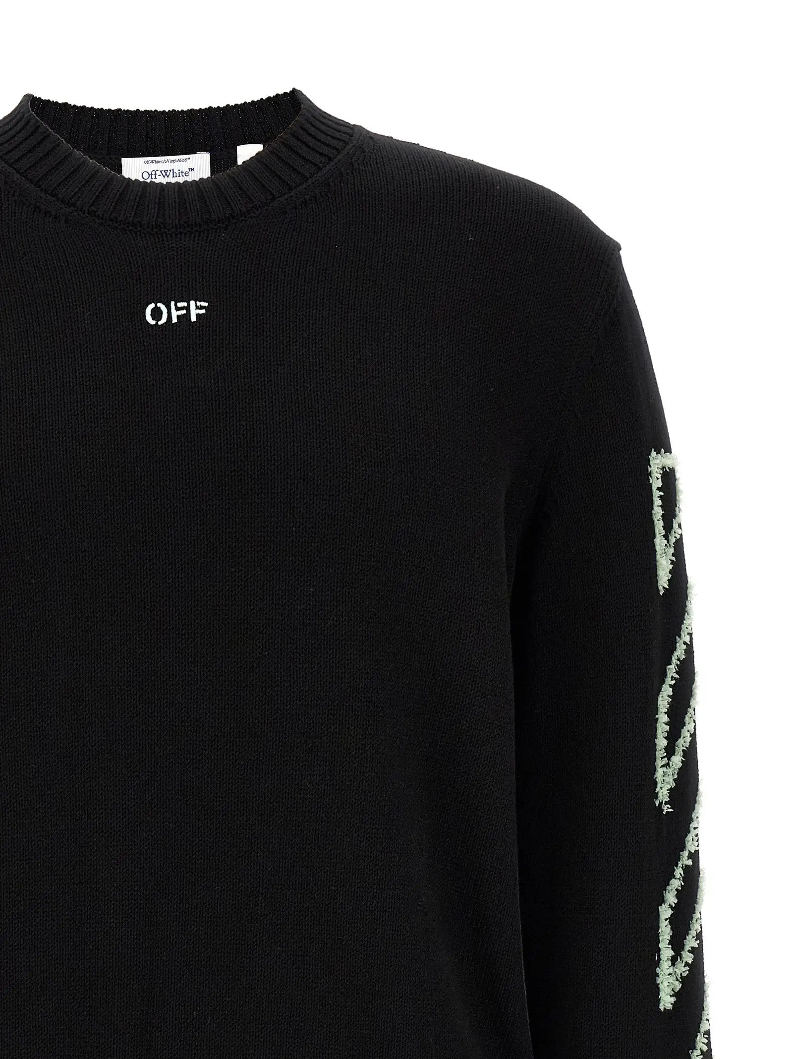 Off-White Black Cotton Cardigan