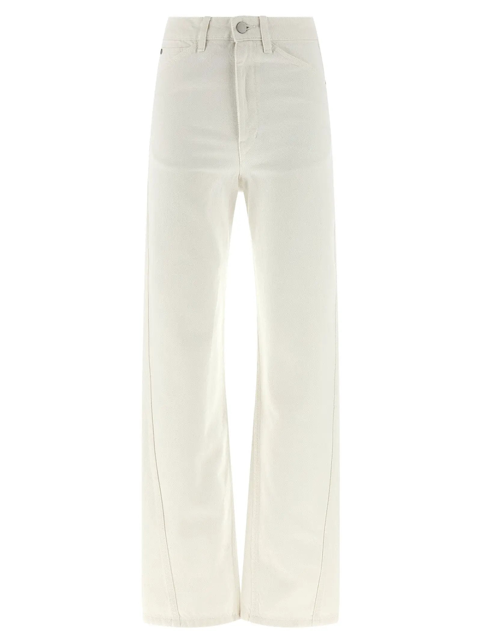 Lemaire White Cotton High-Waisted Jean