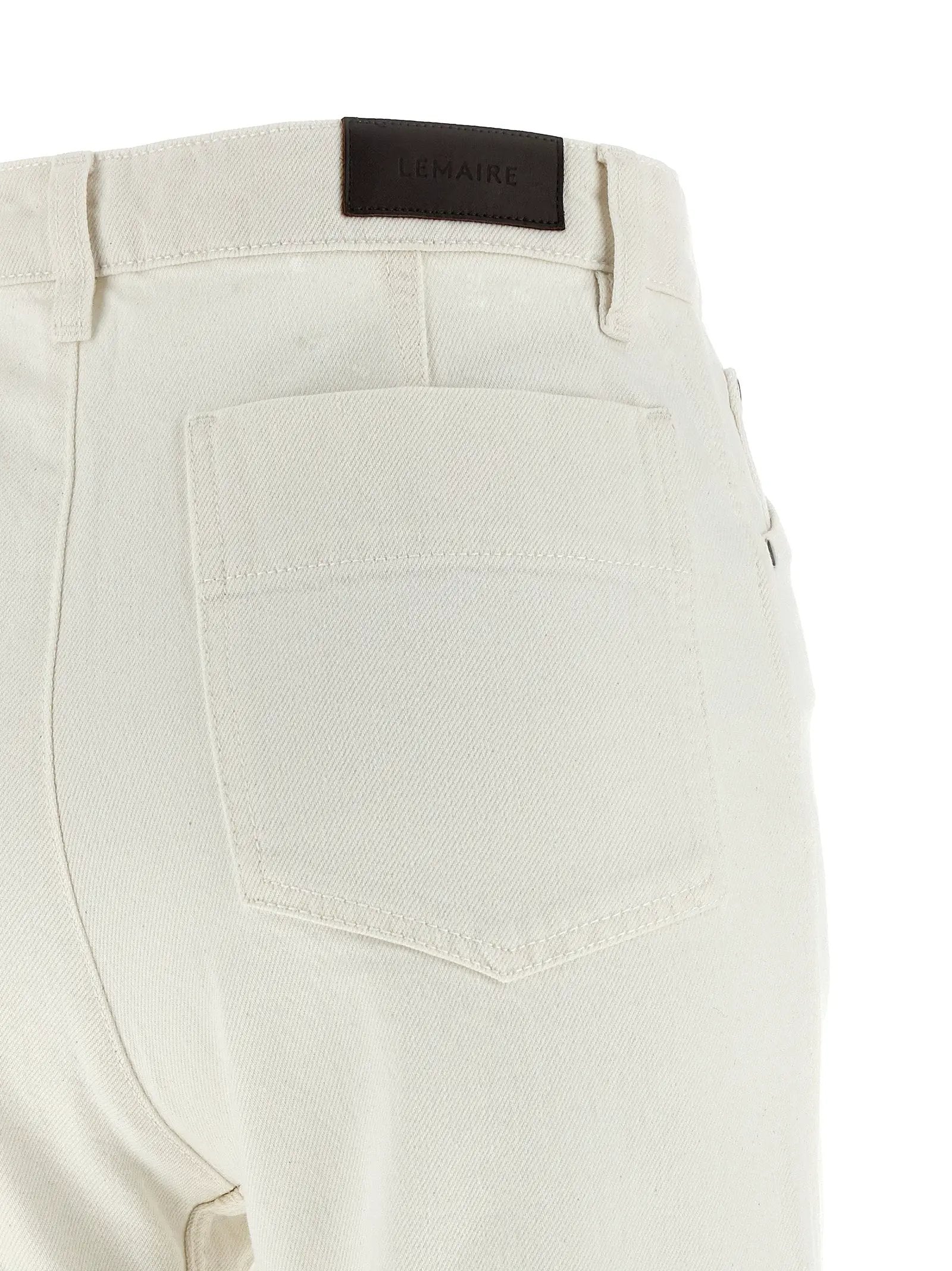 Lemaire White Cotton High-Waisted Jean