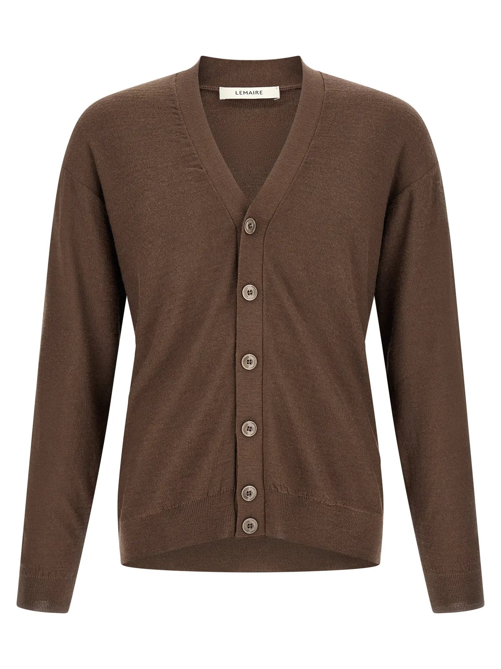 Lemaire Brown Wool Cardigan