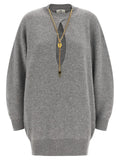 Elisabetta Franchi Gray Wool Short Dress