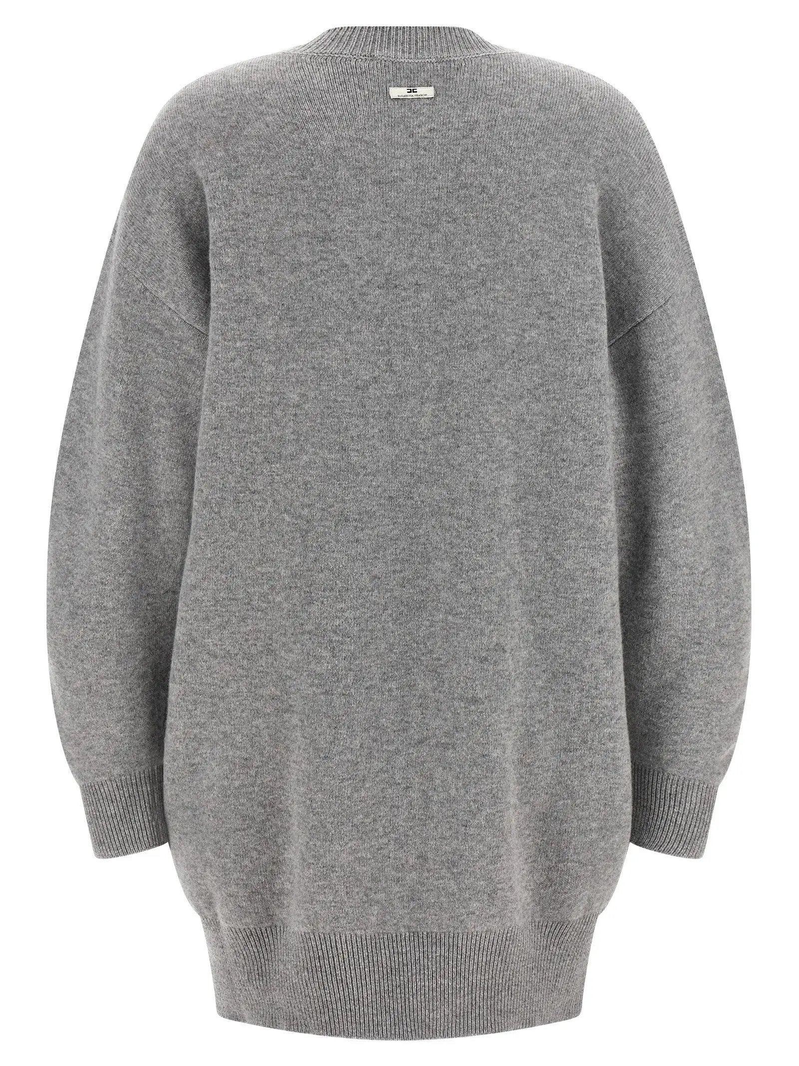 Elisabetta Franchi Gray Wool Short Dress