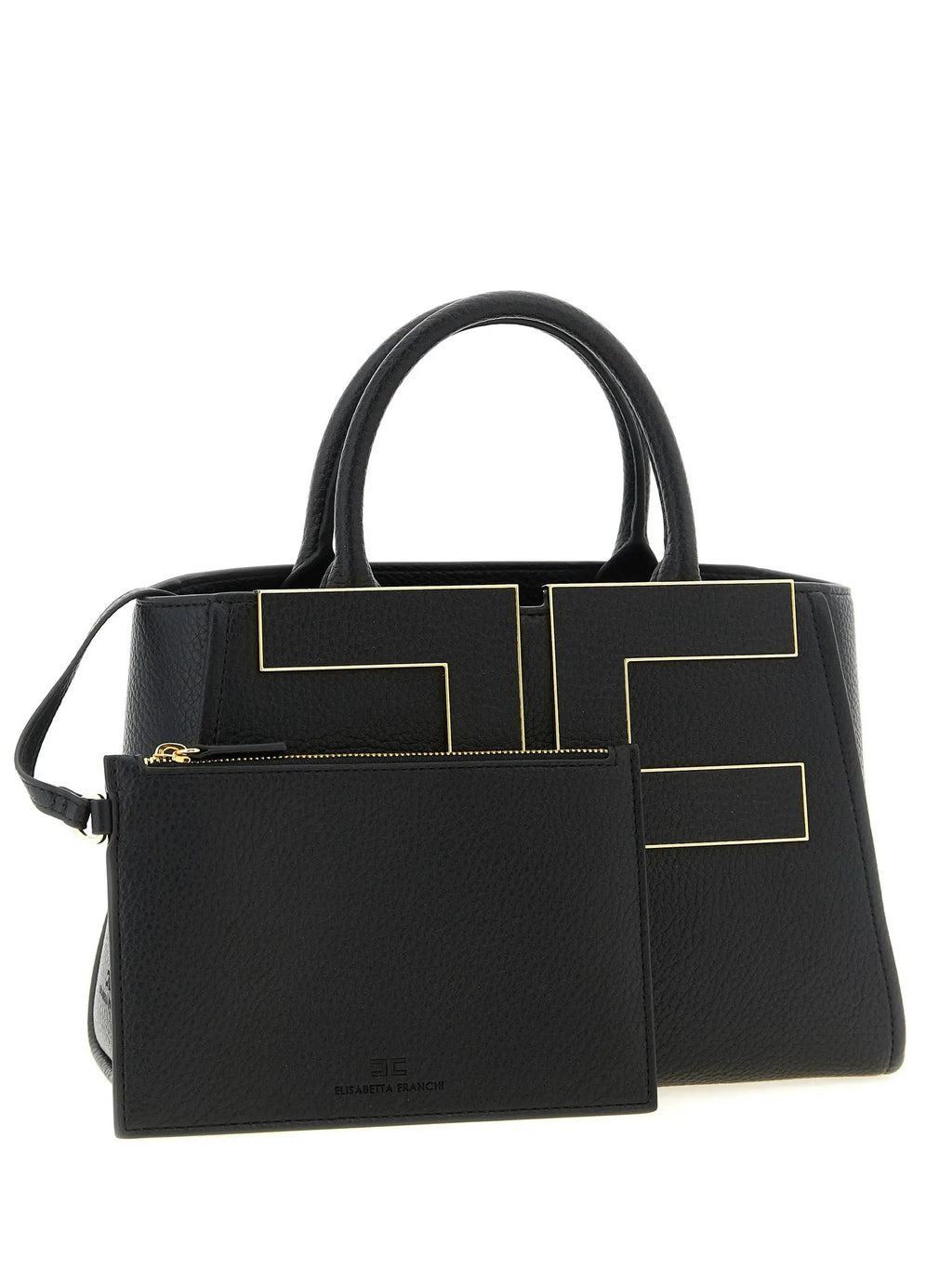 Elisabetta Franchi Black Polyester Tote Bag