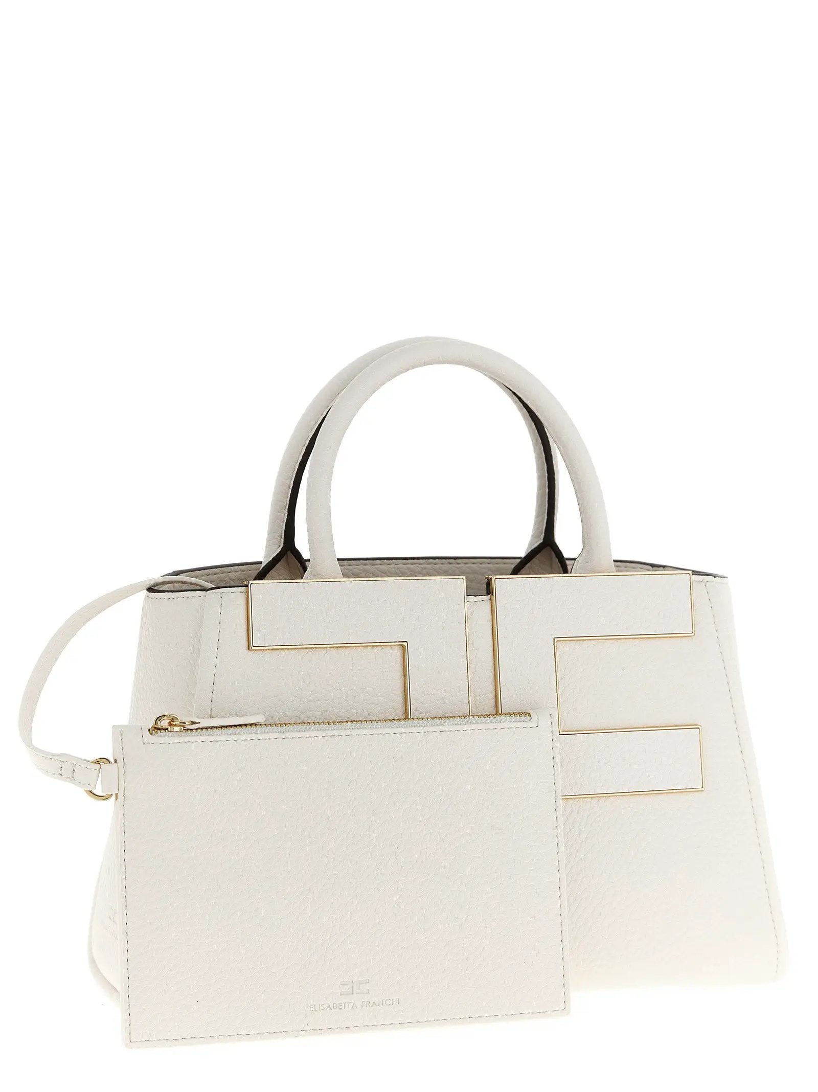 Elisabetta Franchi White Polyester Tote Bag