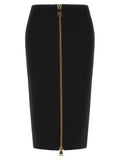 Elisabetta Franchi Black Viscose Midi Skirt