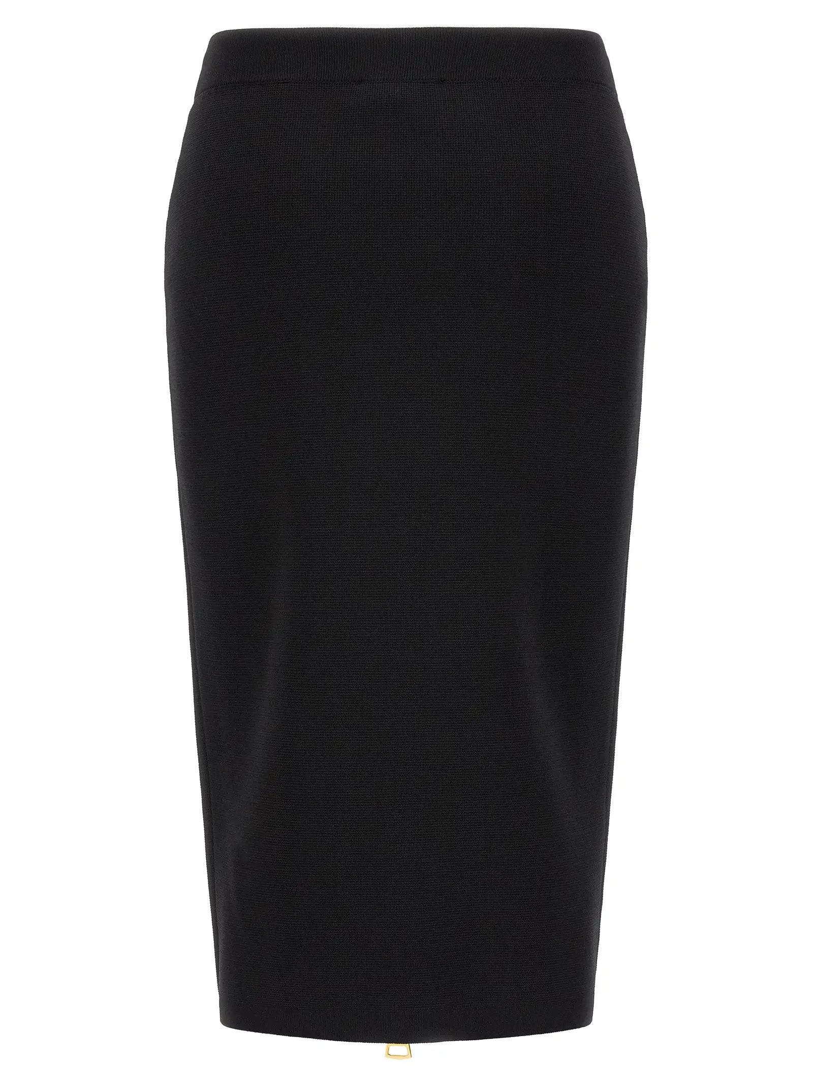 Elisabetta Franchi Black Viscose Midi Skirt