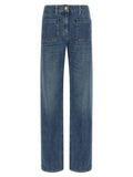 Elisabetta Franchi Blue Cotton Straight-Leg Jeans