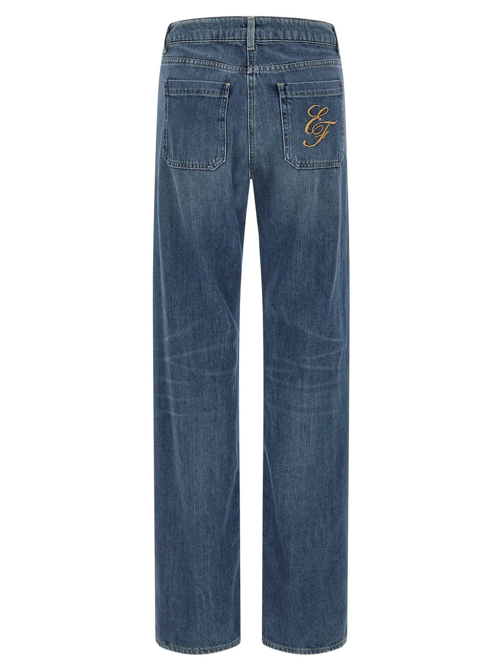 Elisabetta Franchi Blue Cotton Straight-Leg Jeans