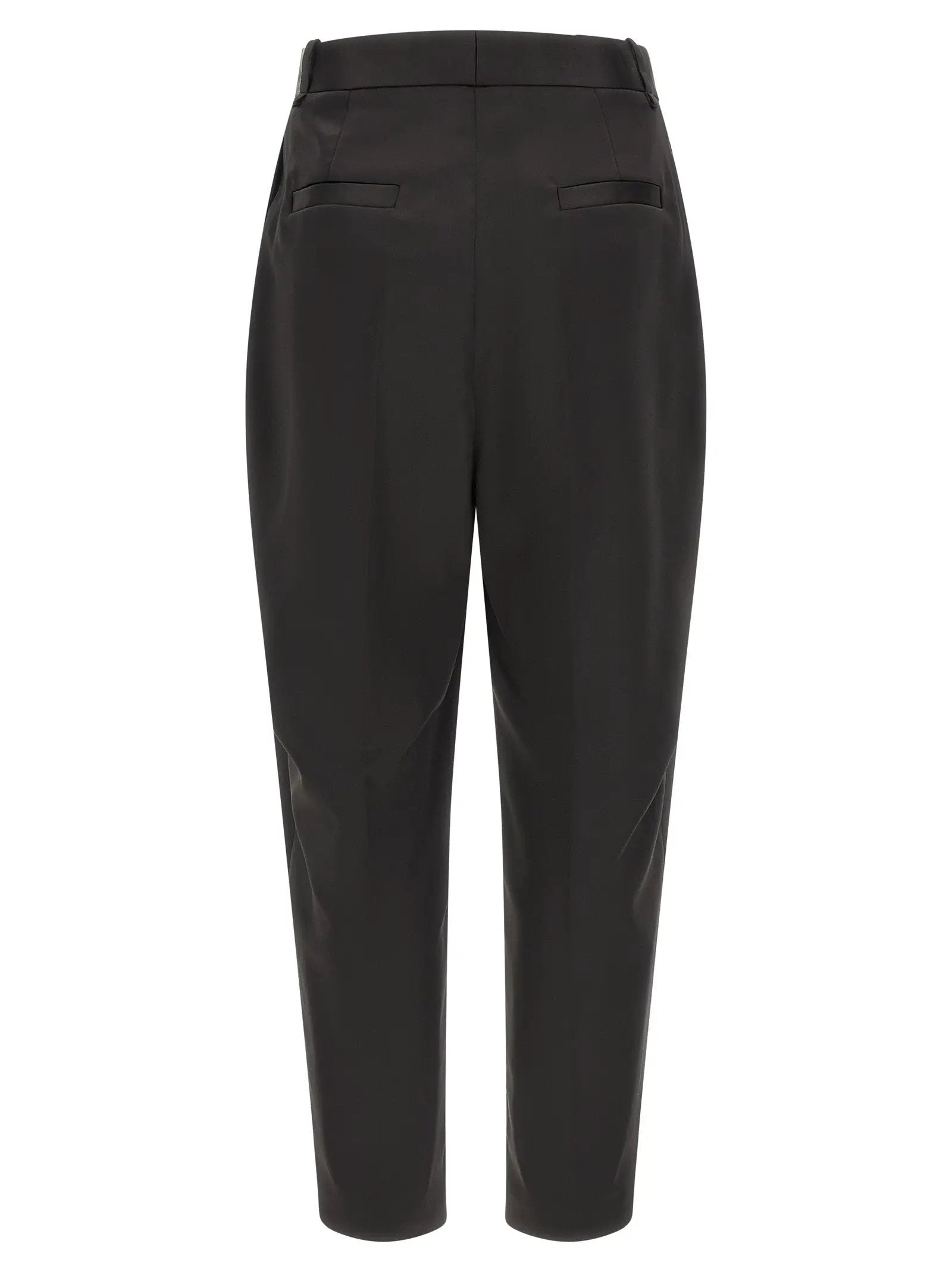 Elisabetta Franchi Black Polyester Cropped Pants