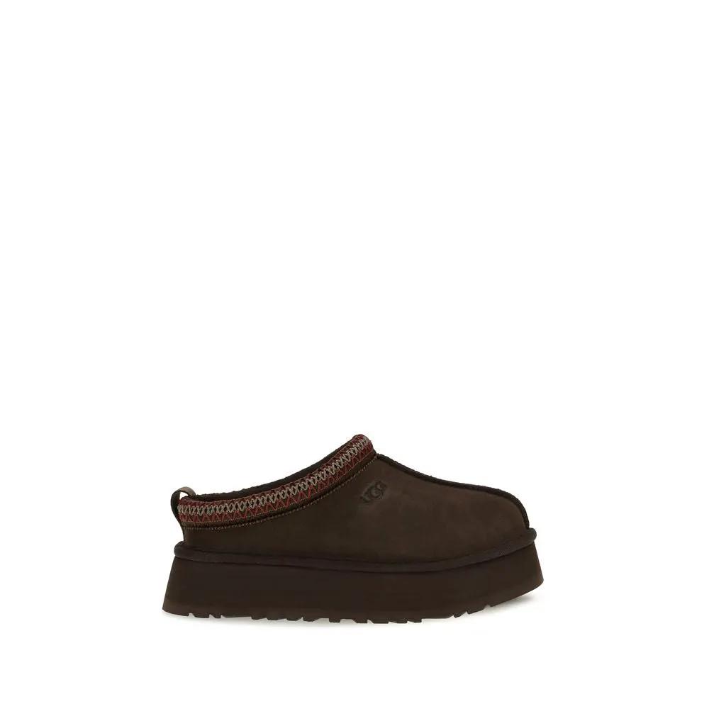UGG Brown Suede Leather Mules