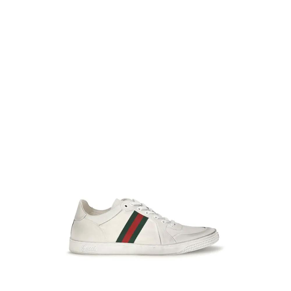 Gucci Gucci White Calf Leather Bos Taurus Low Top Sneakers