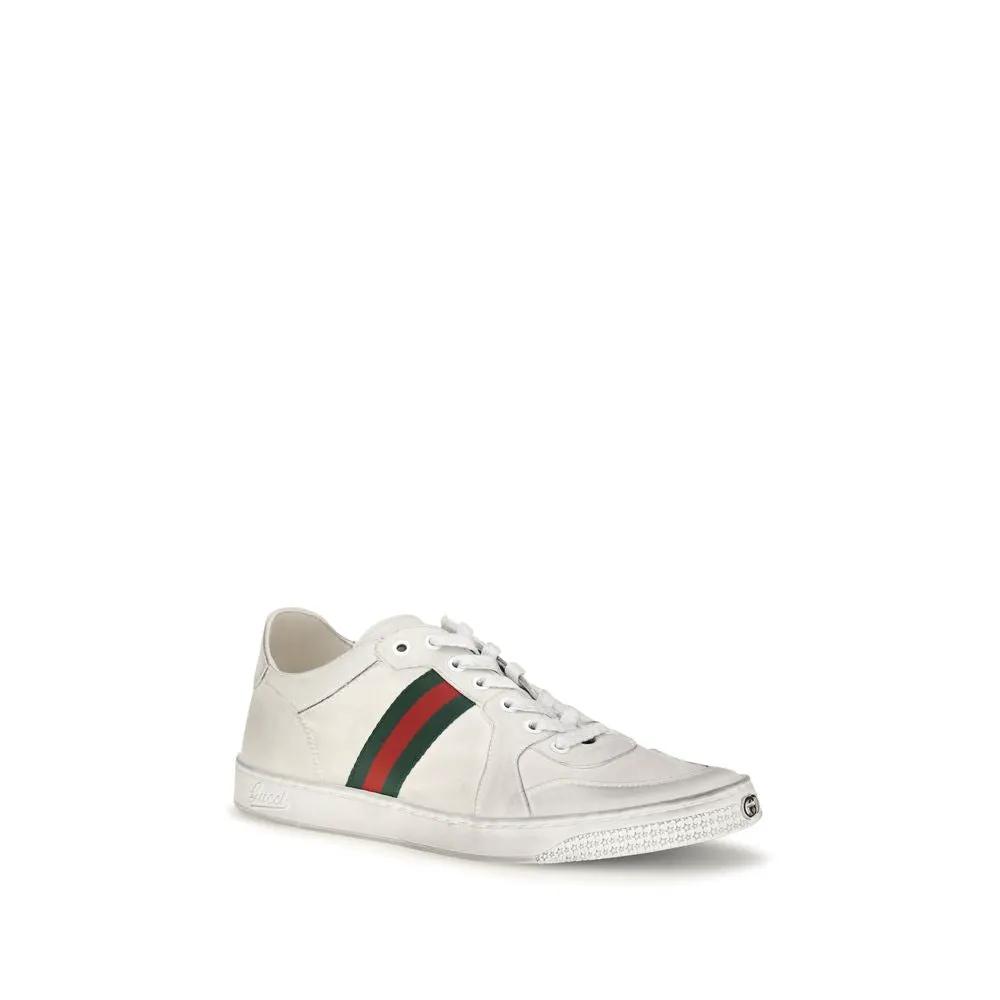 Gucci Gucci White Calf Leather Bos Taurus Low Top Sneakers