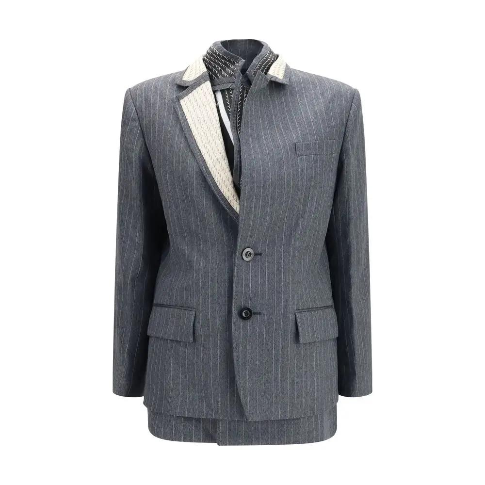 Sacai Gray Wool Oves Aries Jacket