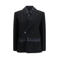 Sacai Black Wool Oves Aries Denim Jacket