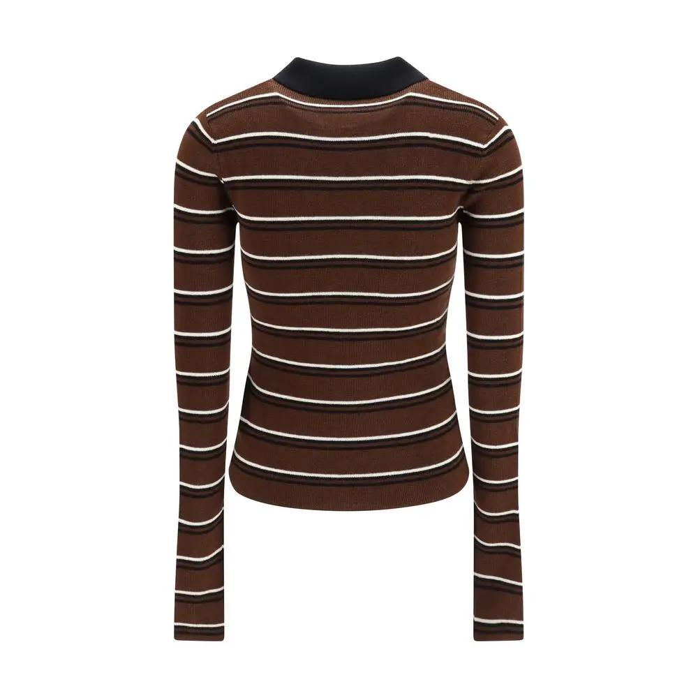Ganni Brown Wool Oves Aries Polo Shirt