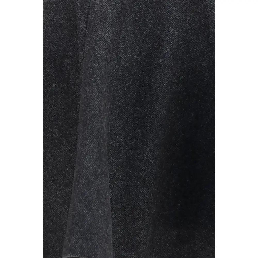 Ganni Gray Wool Oves Aries Midi Skirt