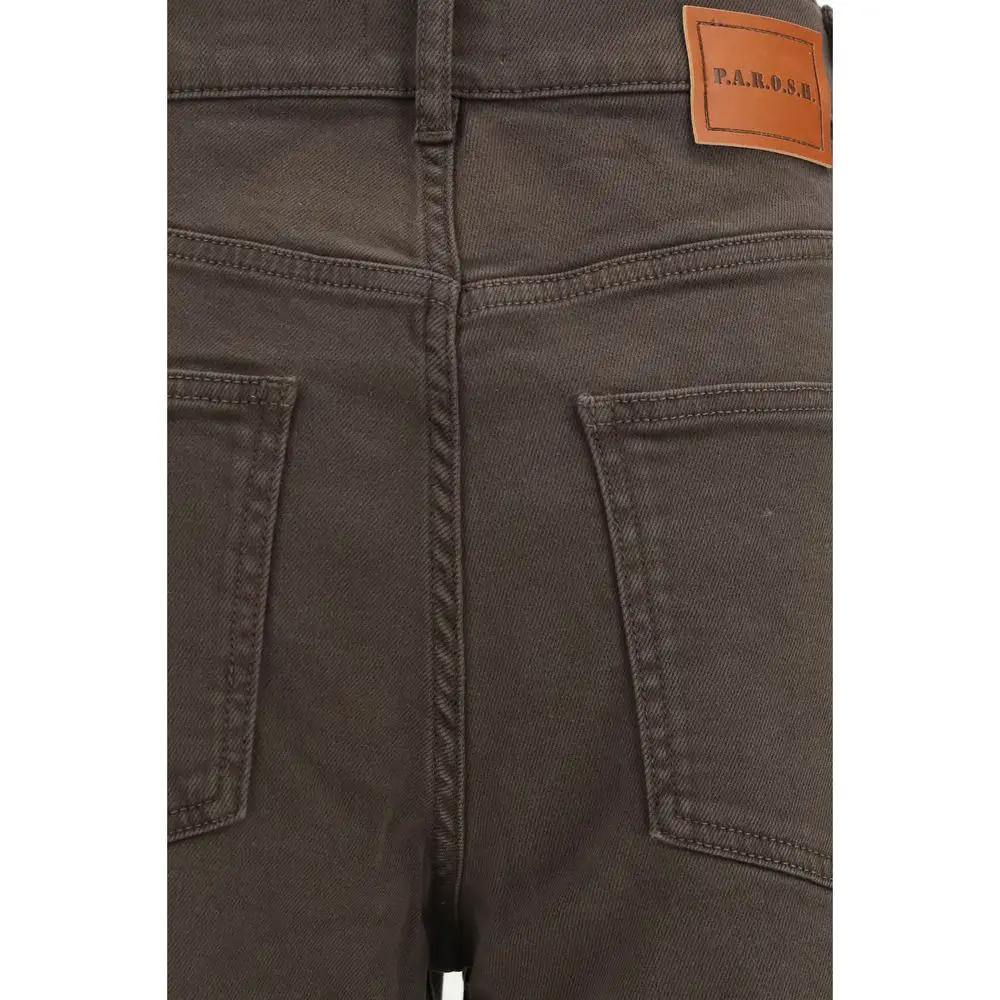P.A.R.O.S.H. Brown Cotton Casual Pants