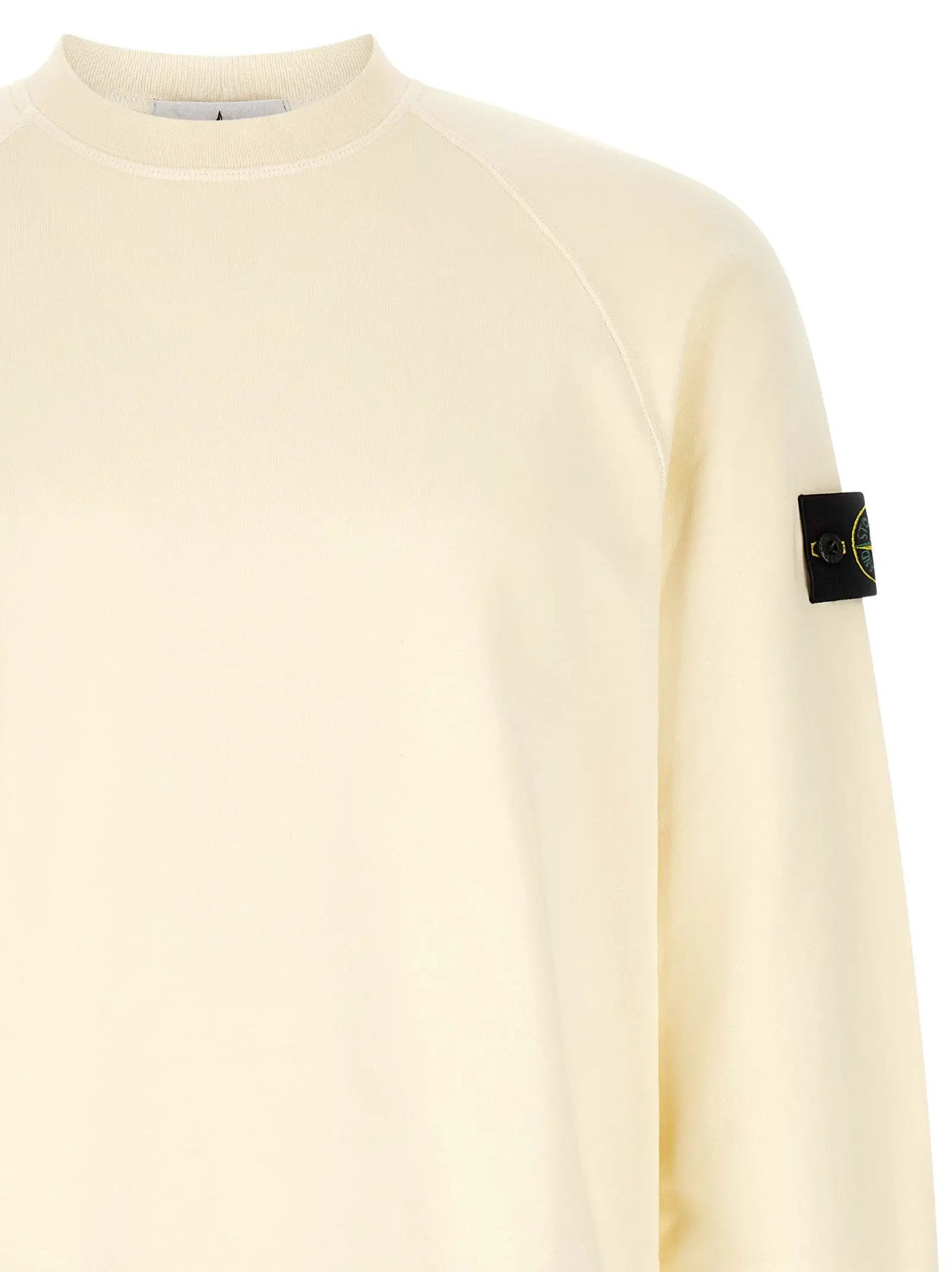 Stone Island White Cotton Sweatshirt