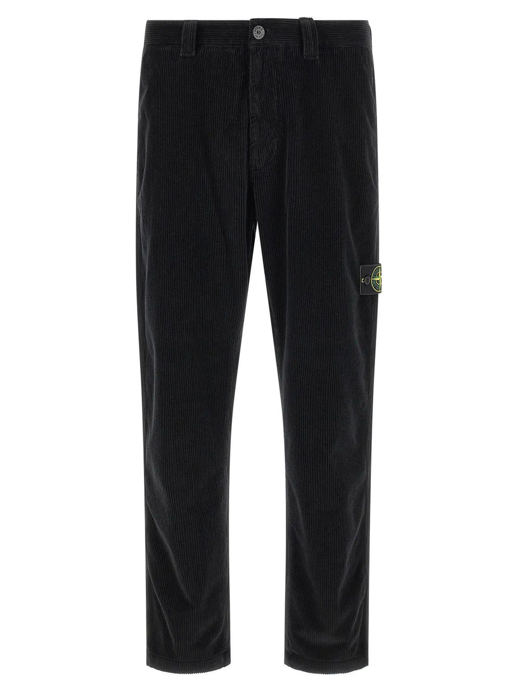 Stone Island Black Cotton Casual Pants