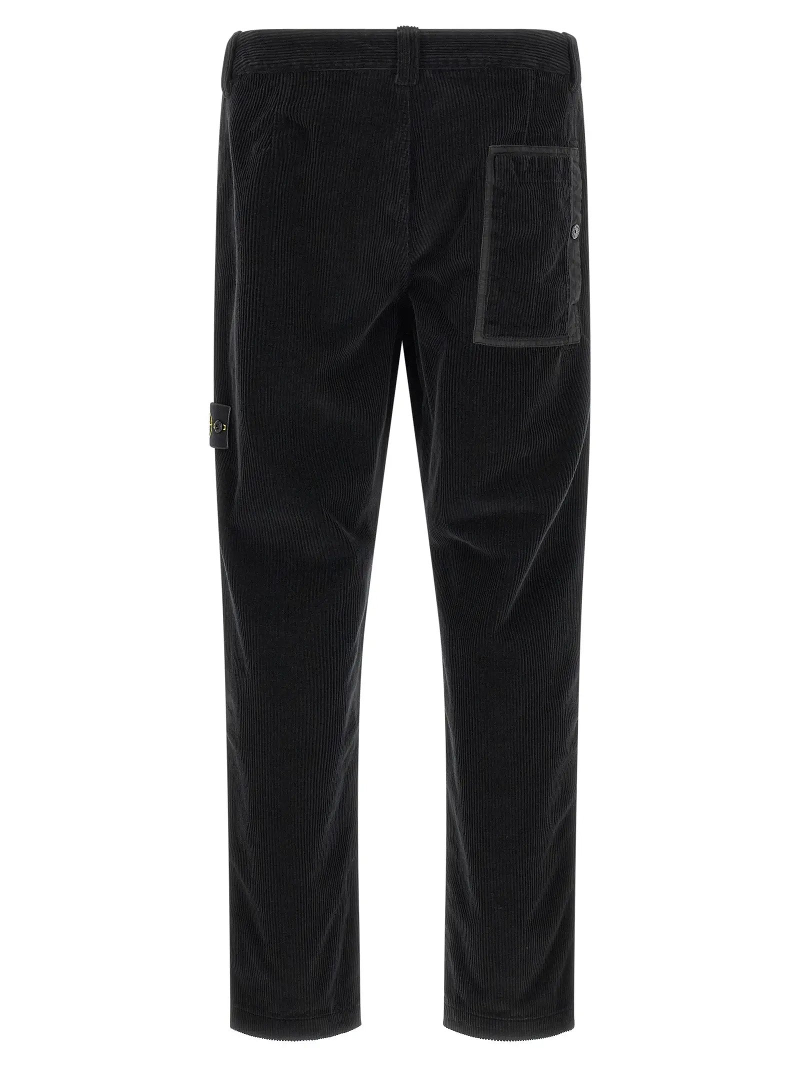 Stone Island Black Cotton Casual Pants