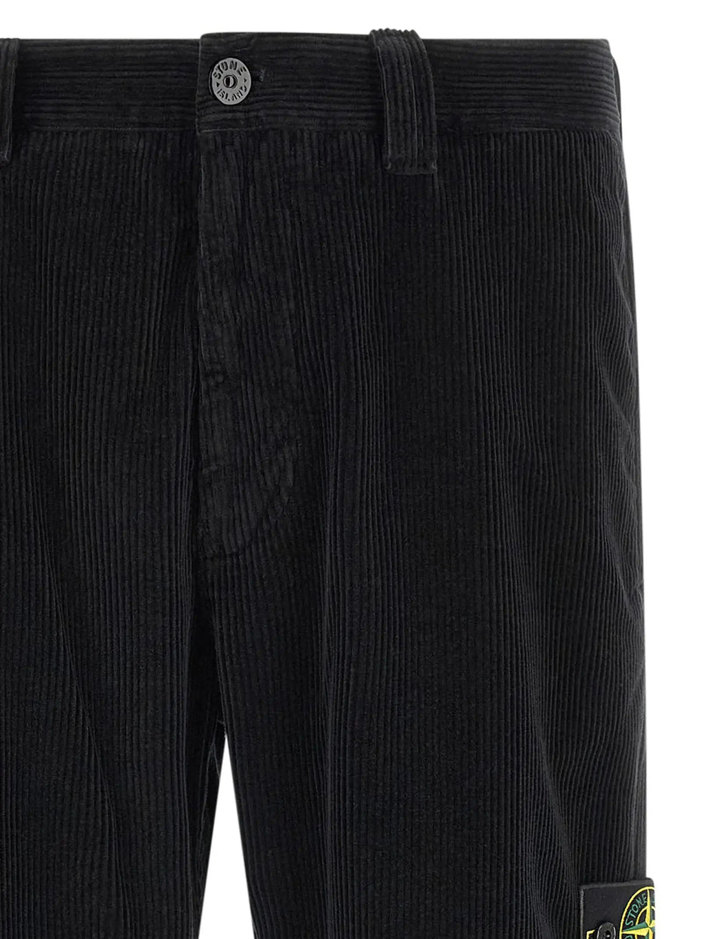 Stone Island Black Cotton Casual Pants