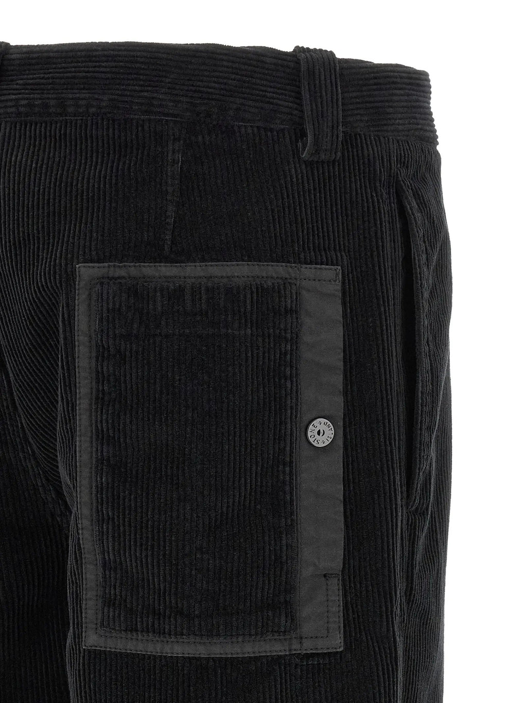 Stone Island Black Cotton Casual Pants