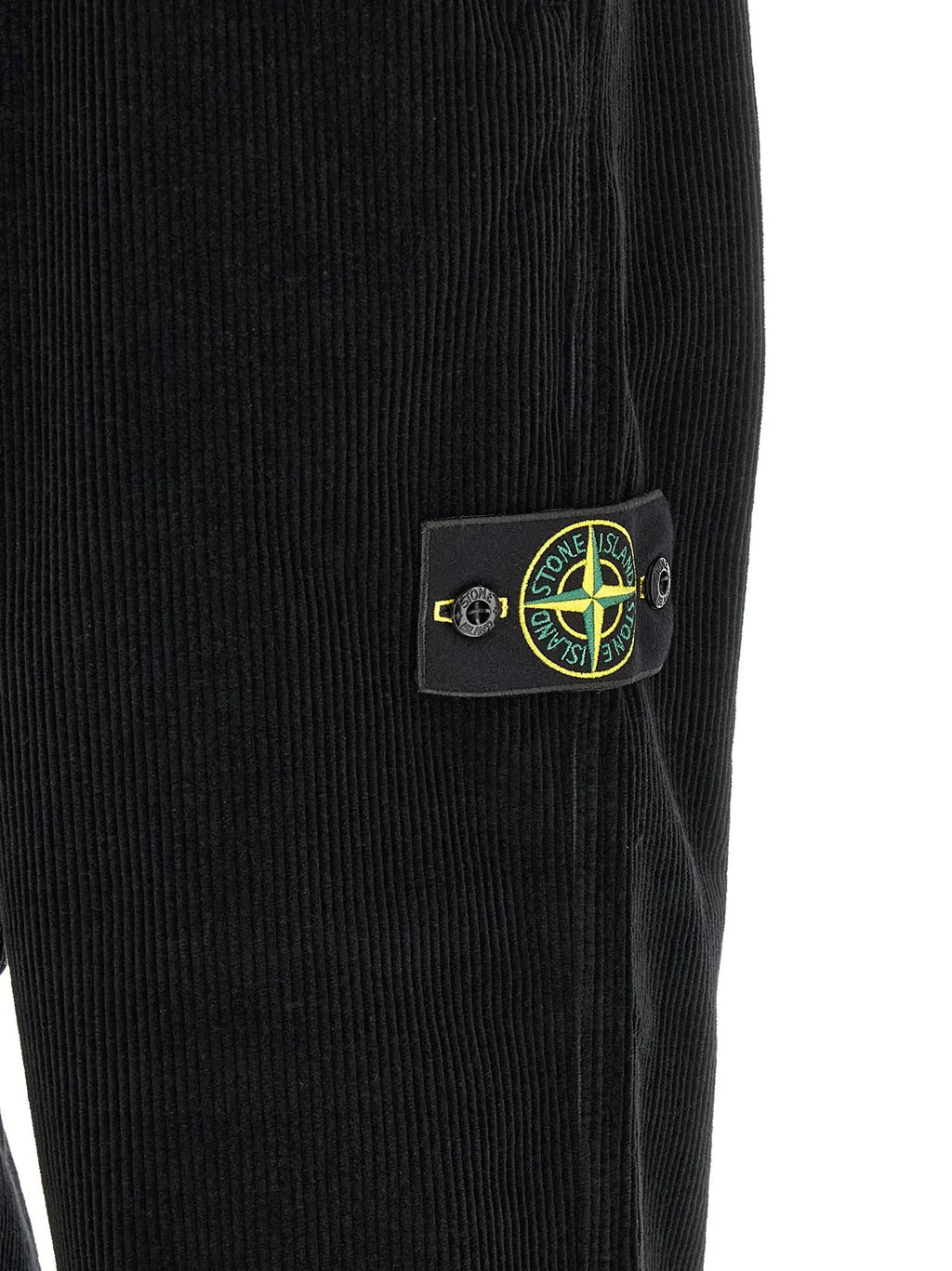 Stone Island Black Cotton Casual Pants