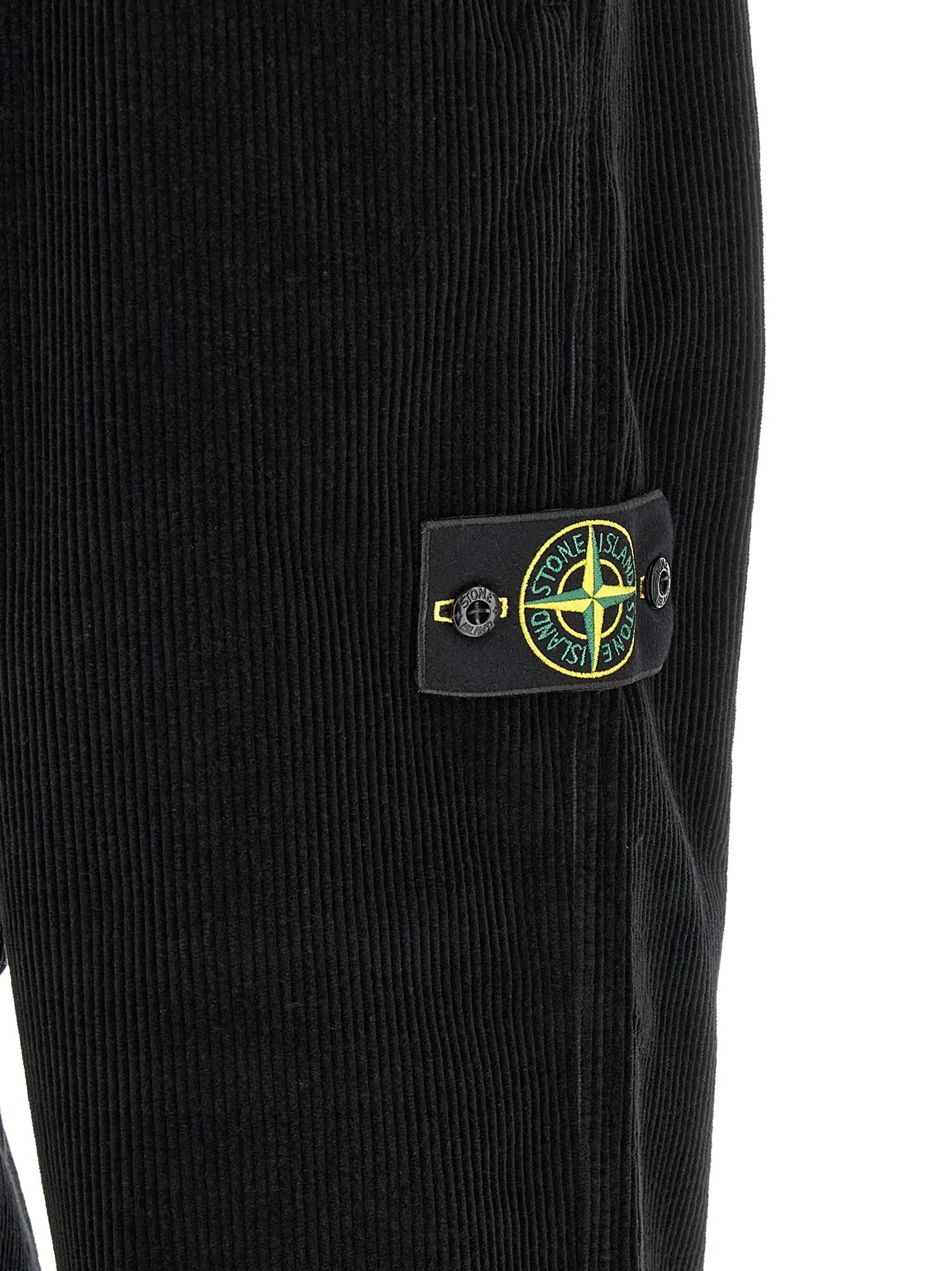 Stone Island Black Cotton Casual Pants