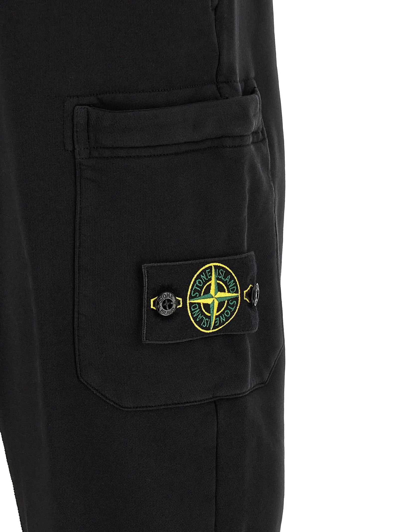 Stone Island Black Cotton Joggers (Workout Pants)