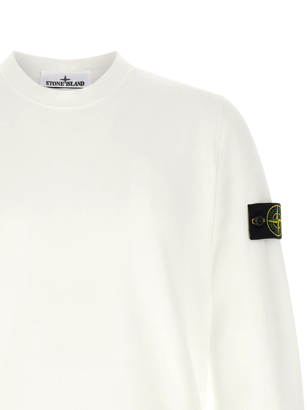 Stone Island White Cotton Sweatshirt