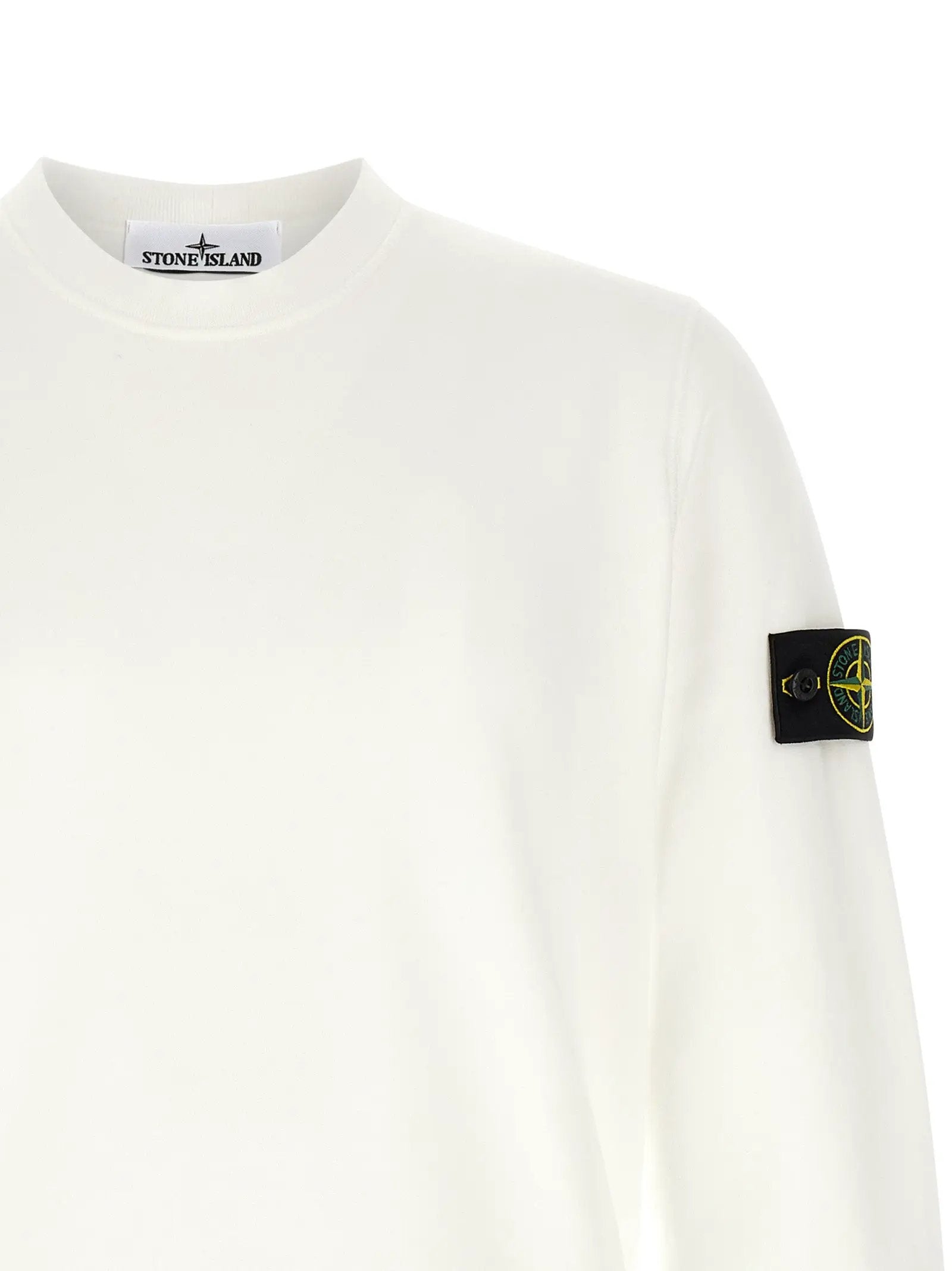 Stone Island White Cotton Sweatshirt
