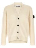 Stone Island White Virgin Wool Cardigan
