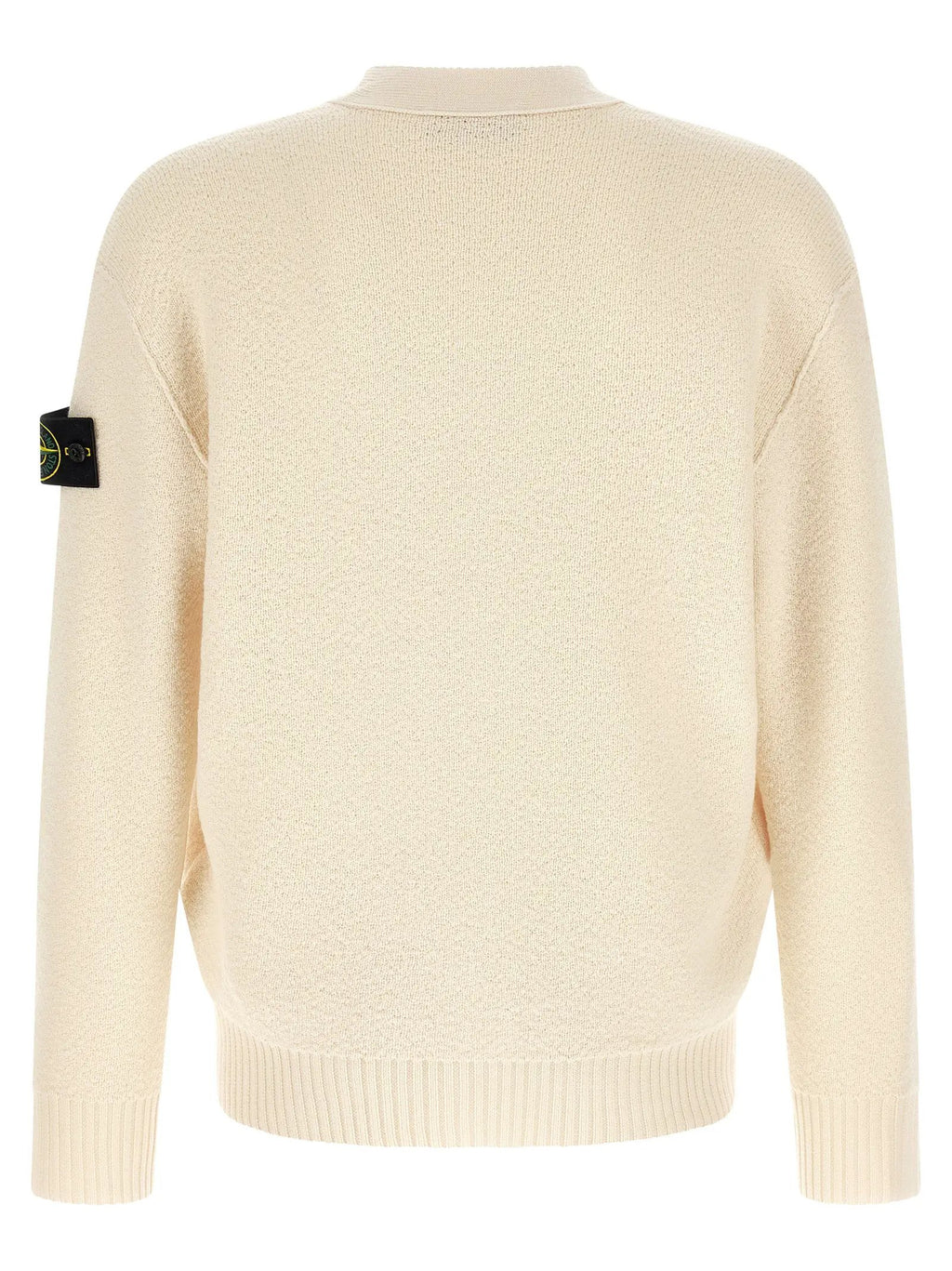 Stone Island White Virgin Wool Cardigan