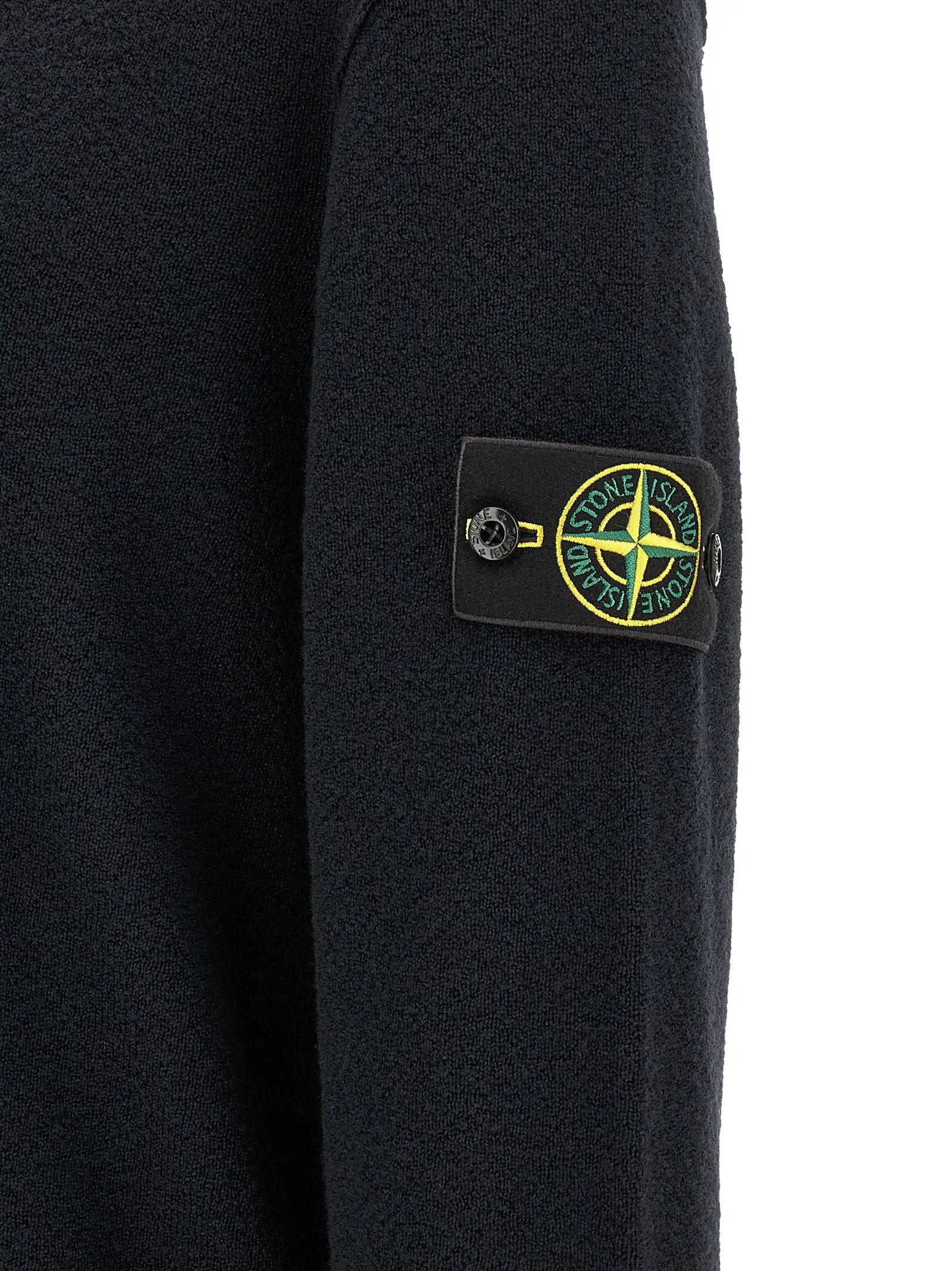 Stone Island Blue Virgin Wool Cardigan