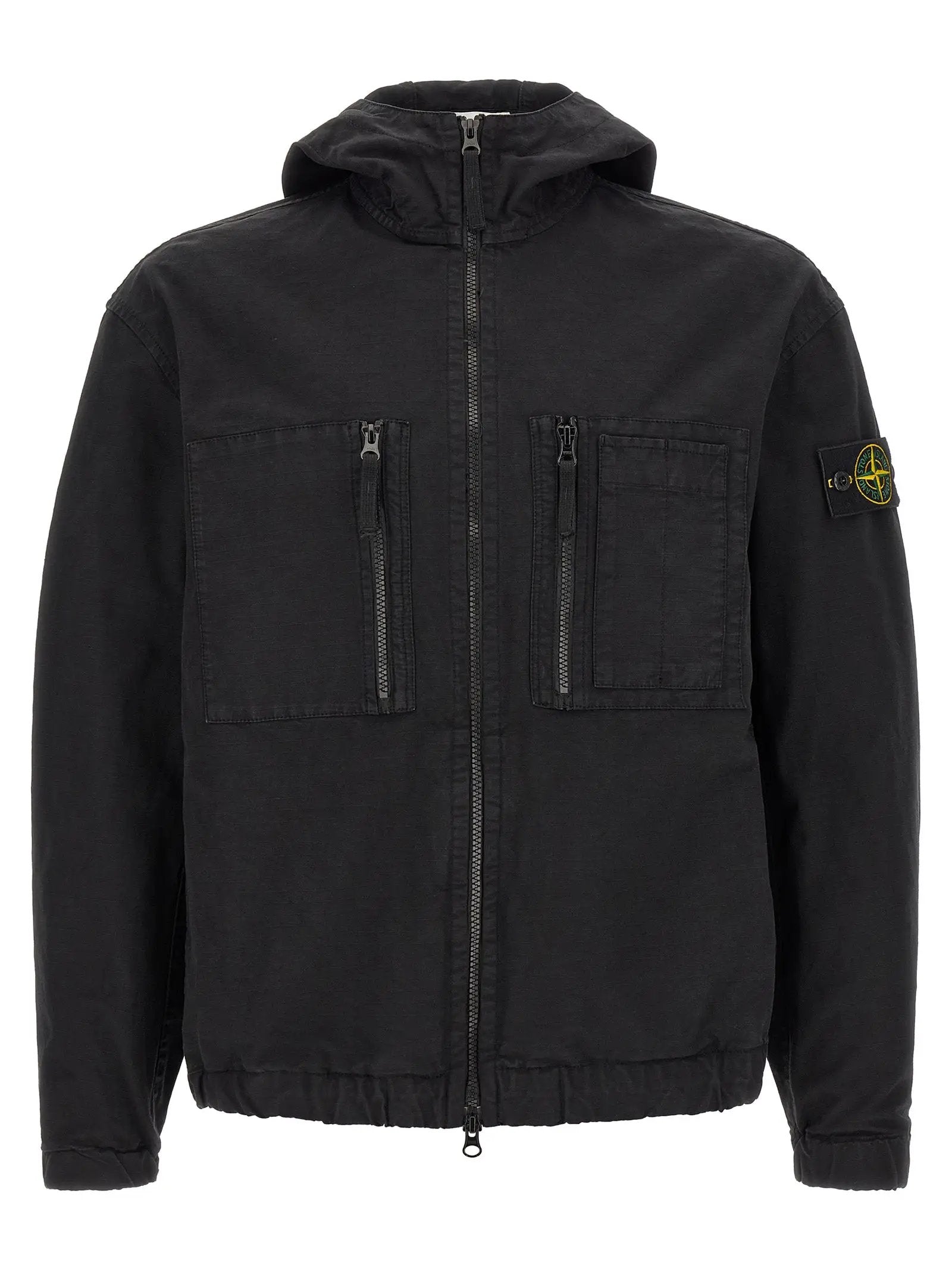 Stone Island Black Cotton Shell Jacket