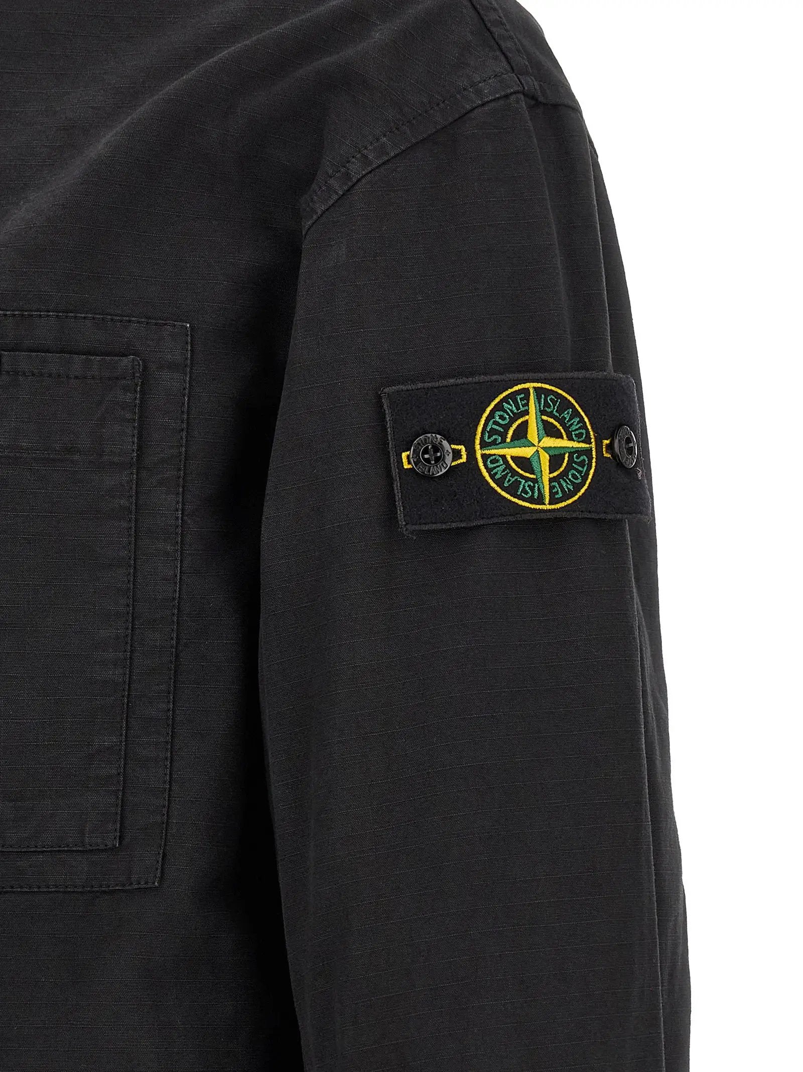 Stone Island Black Cotton Shell Jacket