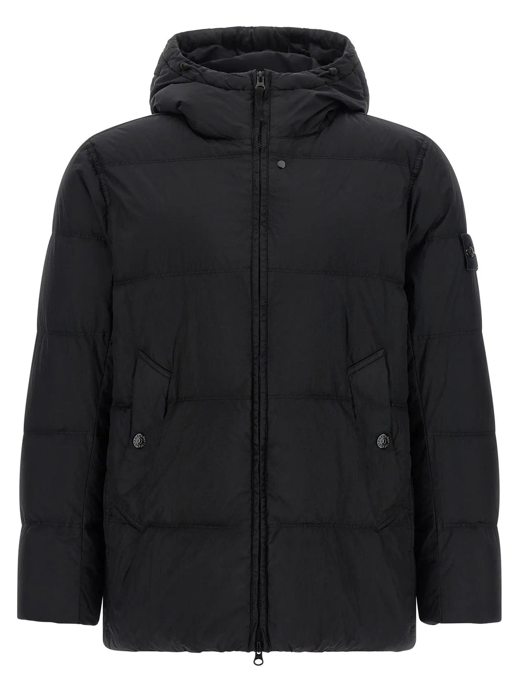 Stone Island Black Polyamide Full-Length Jacket