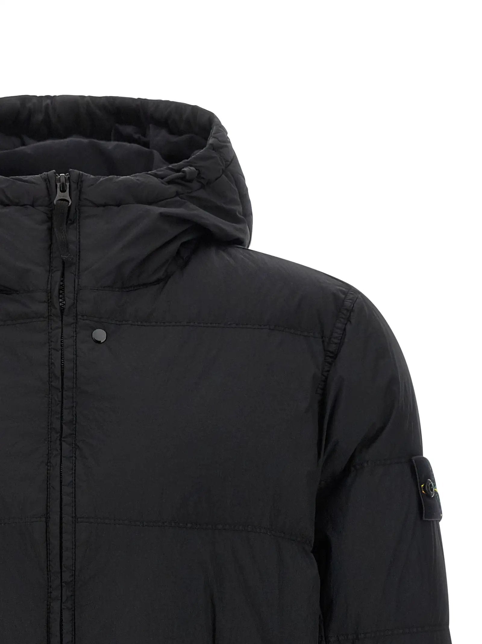 Stone Island Black Polyamide Full-Length Jacket