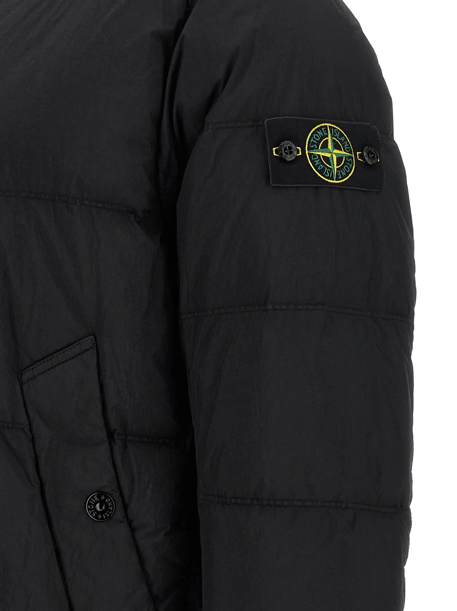 Stone Island Black Polyamide Full-Length Jacket